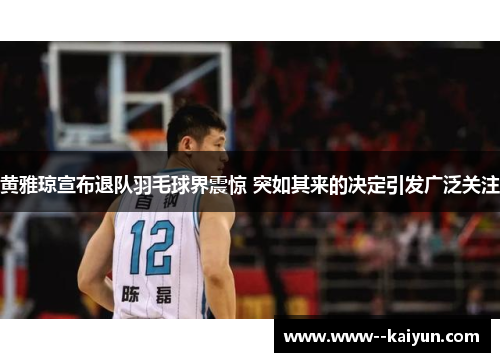 黄雅琼宣布退队羽毛球界震惊 突如其来的决定引发广泛关注