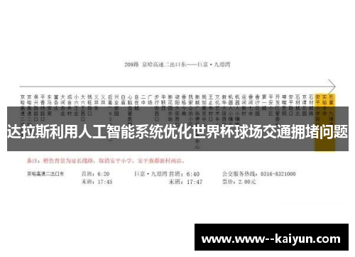 达拉斯利用人工智能系统优化世界杯球场交通拥堵问题